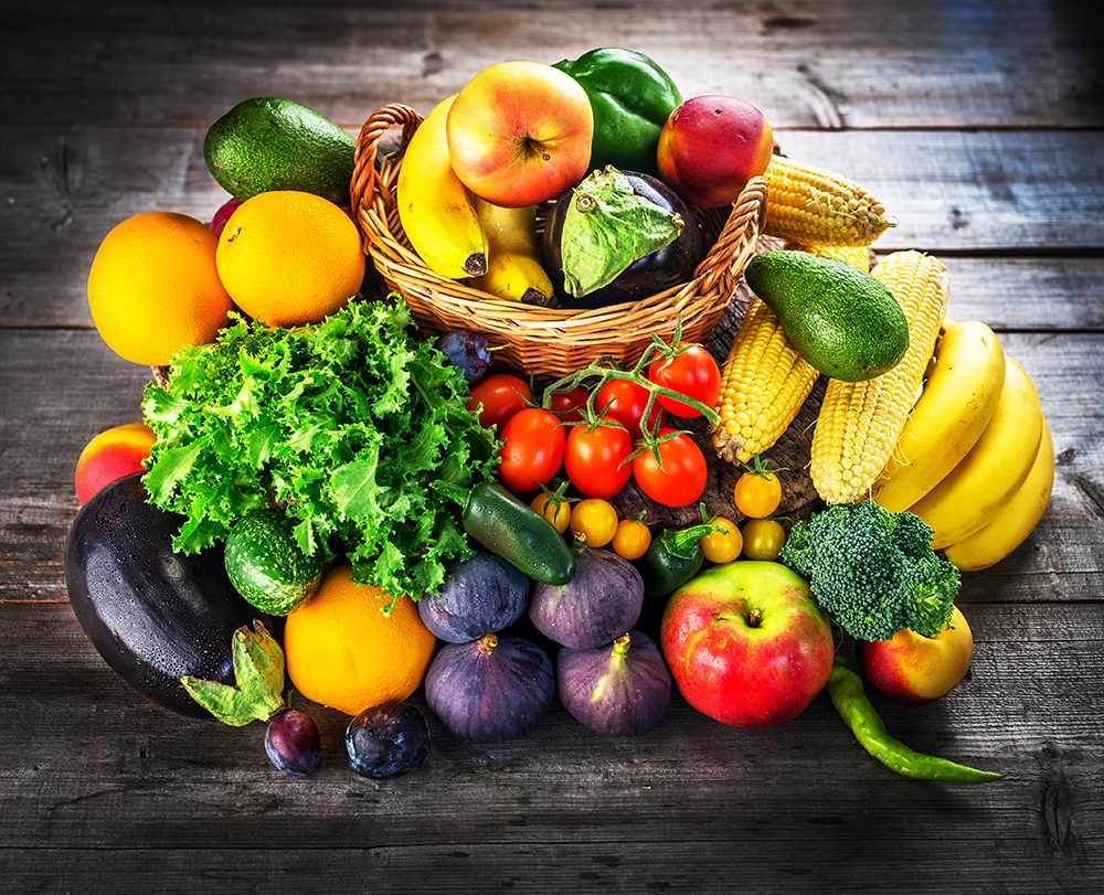 Fresh fruits and vegetables